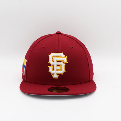 New Era 59Fifty San Francisco Giants "Venezuela Flag" Patch Hat - Cardinal