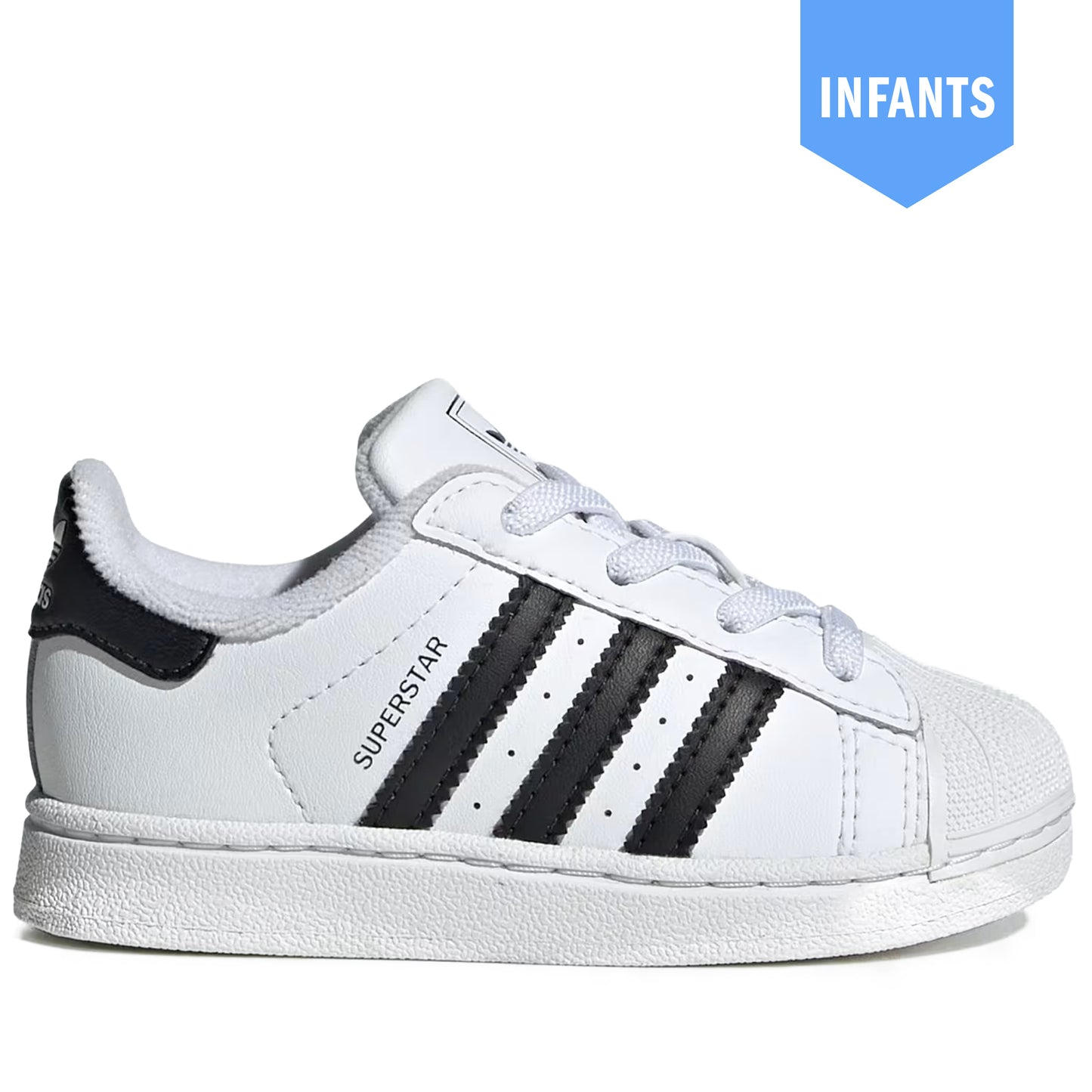 Infant's Adidas Superstar II Elastic Lace Shoes - Cloud White/Core Black