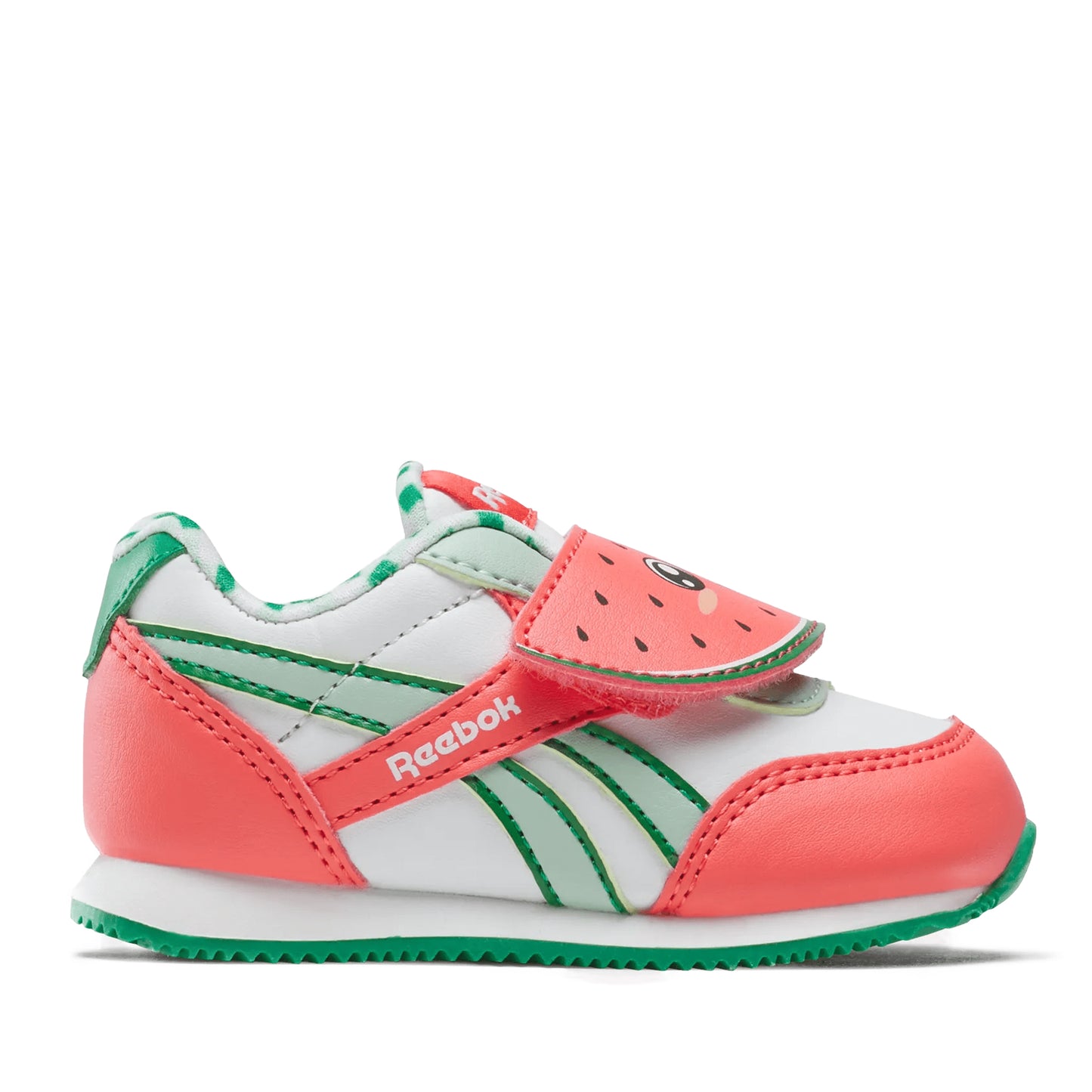 Infant's Reebok Royal CL Jogger 2.0 KC - White/Sunset Coral/Classic Green