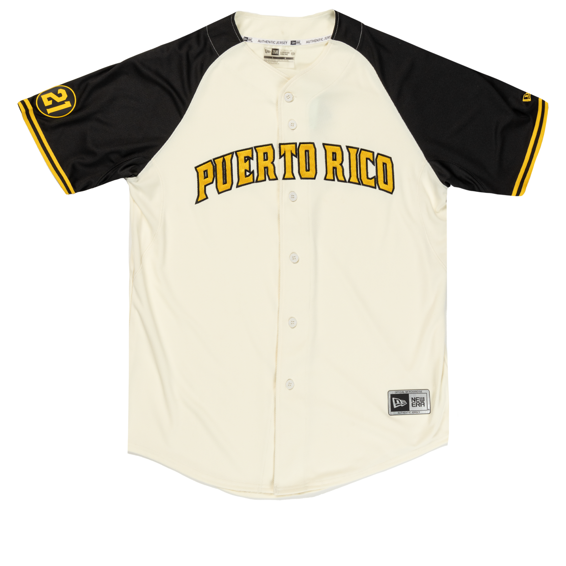 Men's New Era Puerto Rico FG Jersey - Charm White Front