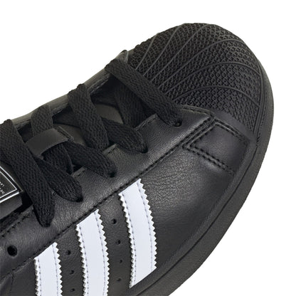 Women's Adidas Superstar II Shoes - Black/White/Black
