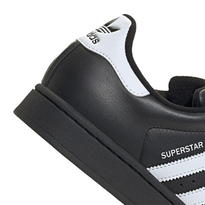 Women's Adidas Superstar II Shoes - Black/White/Black