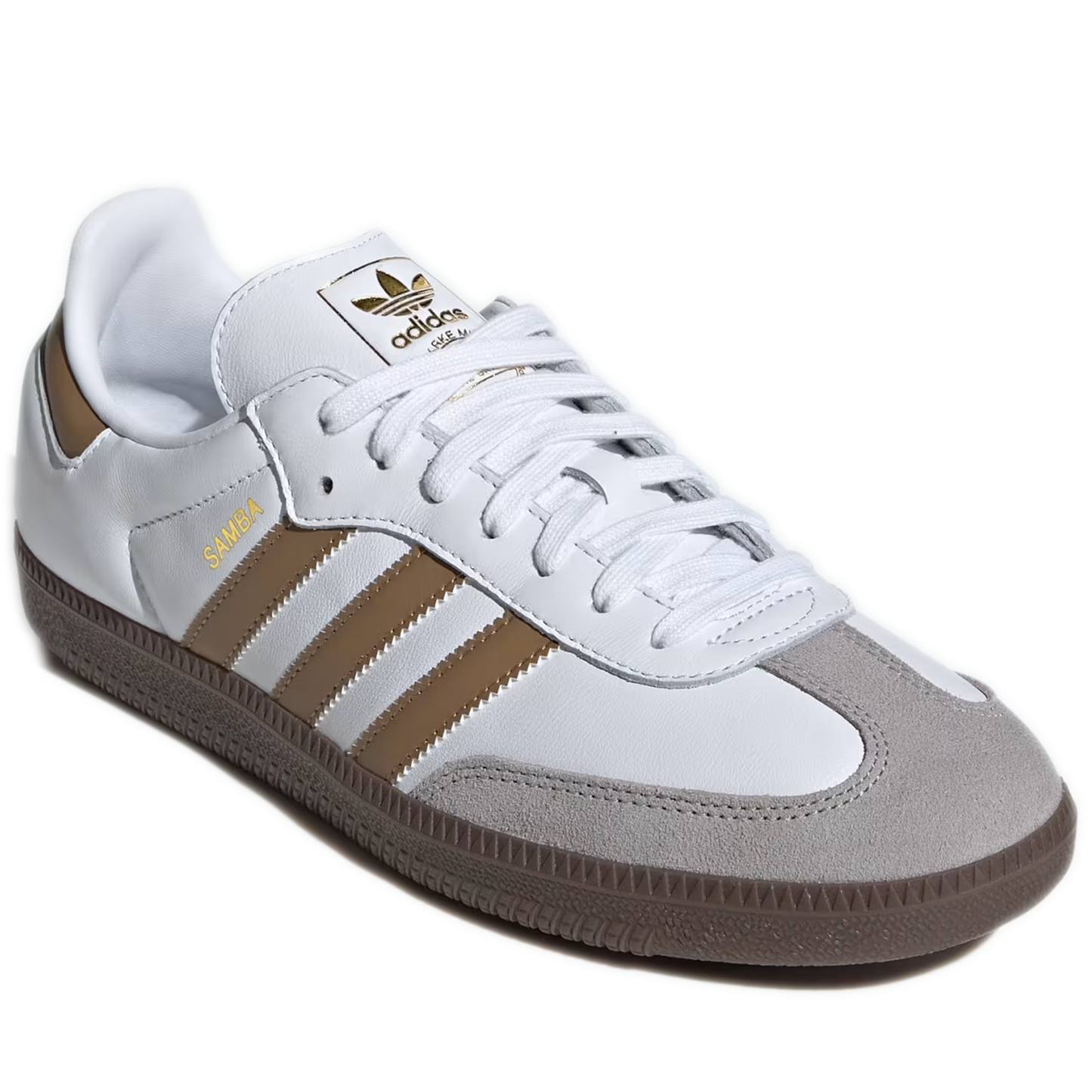 Men's Adidas Samba OG Shoes - Cloud White / Brown Desert / Clear Granite