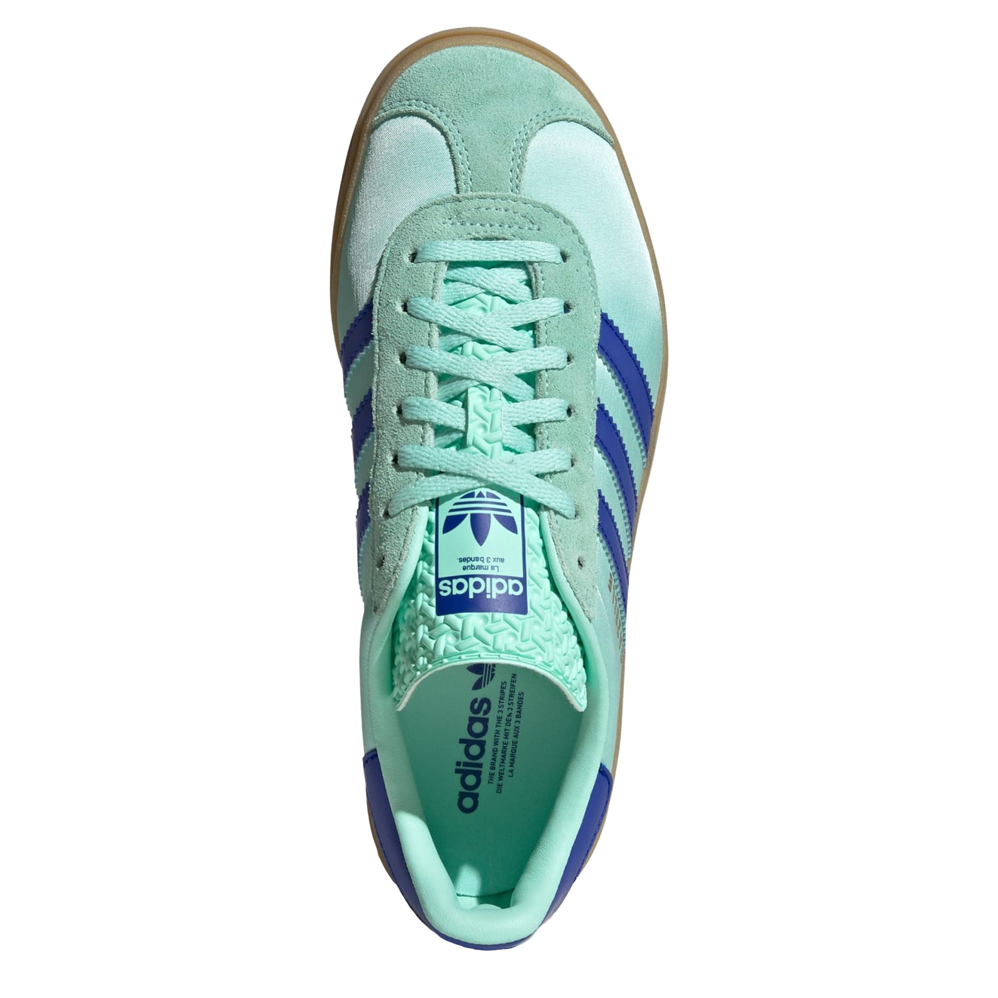 Women's adidas Gazelle Bold Clear Mint/Lucid Blue/Gold Metallic / 7 Women's adidas Gazelle Bold Clear Mint/Lucid Blue/Gold Metallic / 7