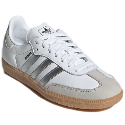 Women's Adidas Samba OG Shoes - Cloud White/Silver Metallic