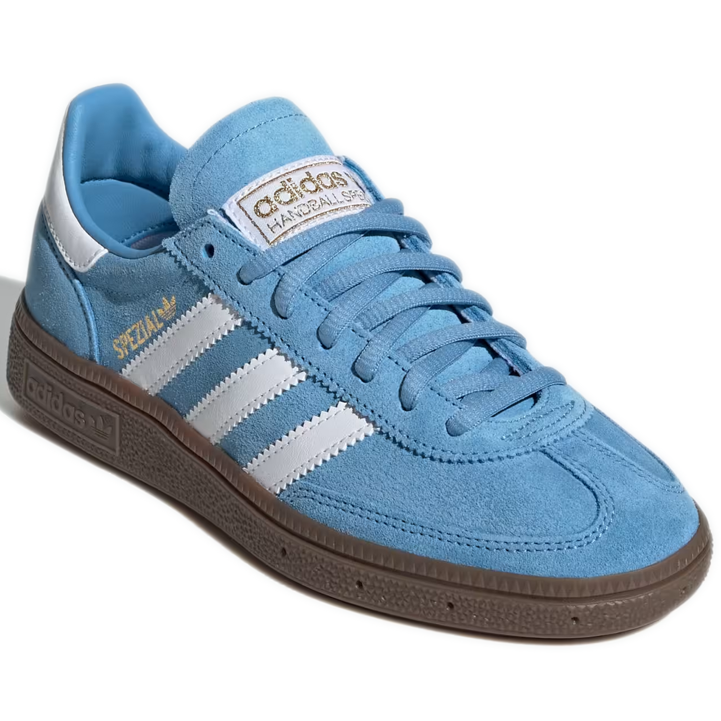 Grade School Adidas Handball Spezial Shoes - Light Blue / Cloud White / Gum