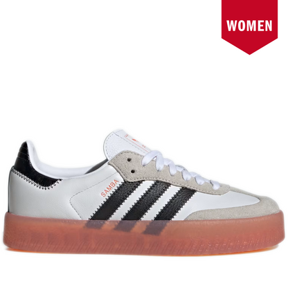 Women's Adidas Sambae Shoes - Cloud White/Core Black/Semi Coral