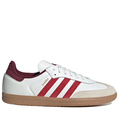 Men's Adidas Samba OG Shoes - White/Scarlet/Shadow Red