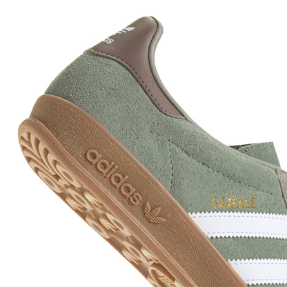 Men's Adidas Gazelle Indoor Shoes - Silver Pebble/Silver Green/White
