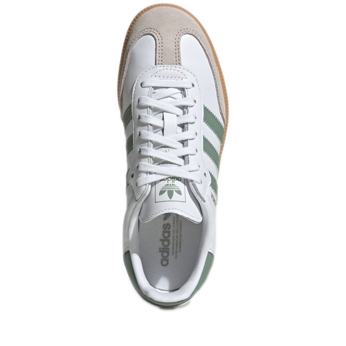 Grade School Adidas Samba OG Shoes - Cloud White/Silver Green/Gum