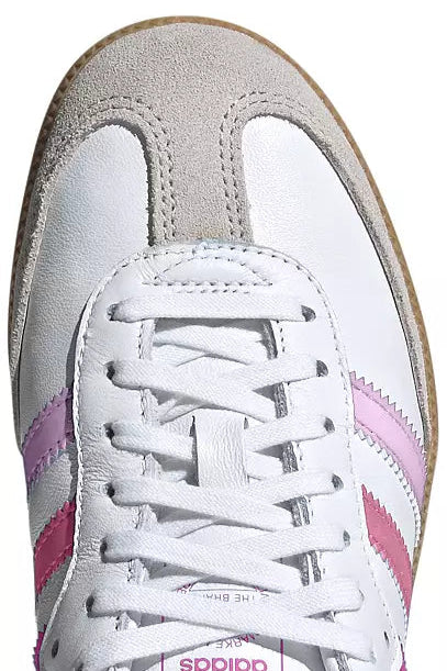 Grade School Adidas Samba OG Shoes - White/Pink/Purple