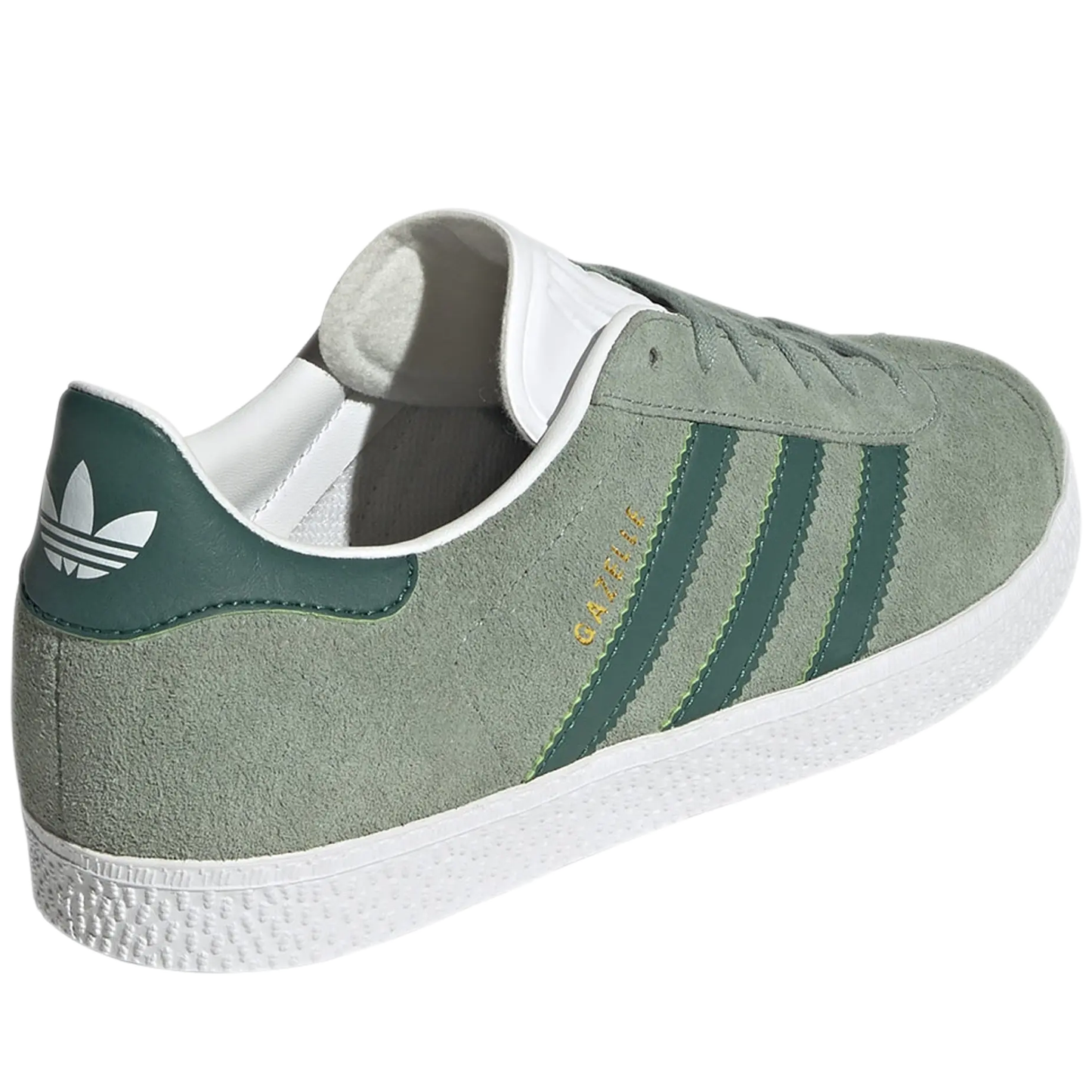 Grade School Adidas Gazelle Shoes - Silver Green / Collegiate Green / Cloud White