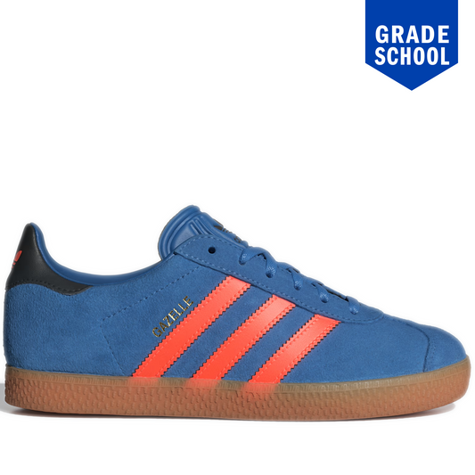 Grade School Adidas Gazelle Shoes - Focus Blue / Solar Orange / Core Black