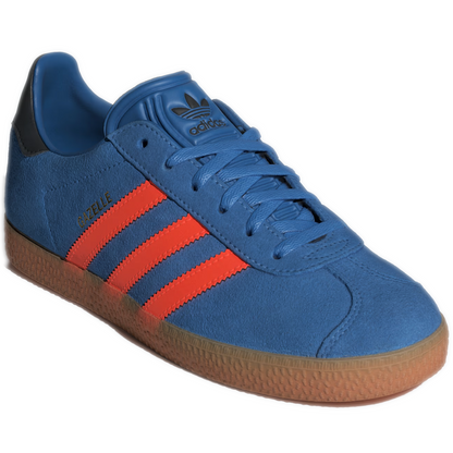 Grade School Adidas Gazelle Shoes - Focus Blue / Solar Orange / Core Black