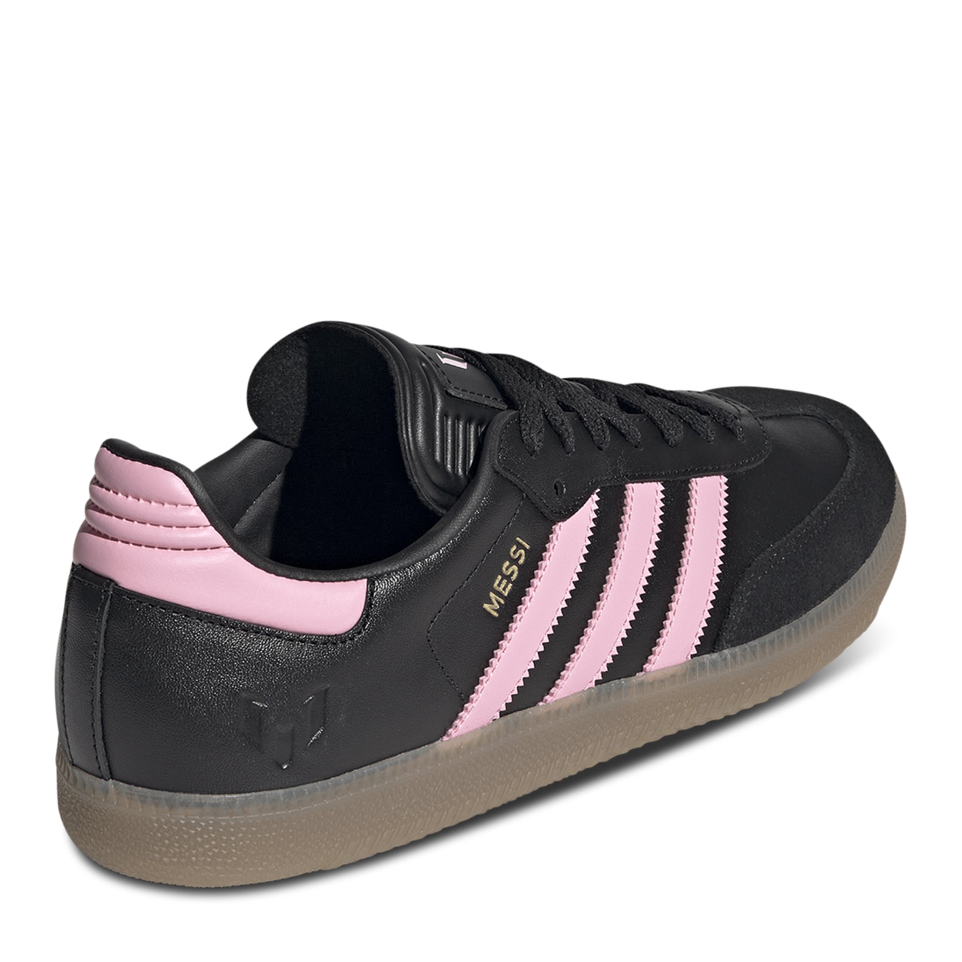 Men's Adidas Samba Messi - Black/Light Pink/Gum - Heel Detail