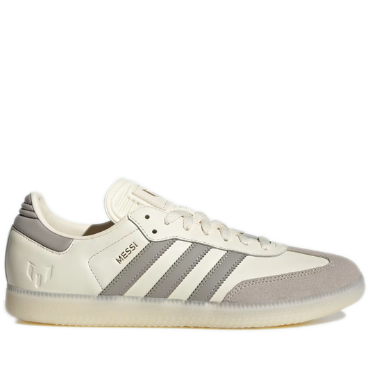 Men's Adidas Samba Messi Indoor Soccer Shoes - Cream White / Light Brown / Gold Metallic