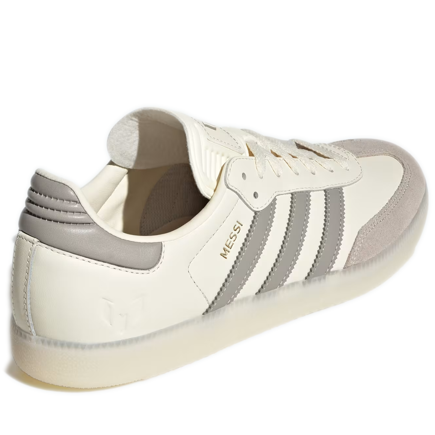 Men's Adidas Samba Messi Indoor Soccer Shoes - Cream White / Light Brown / Gold Metallic