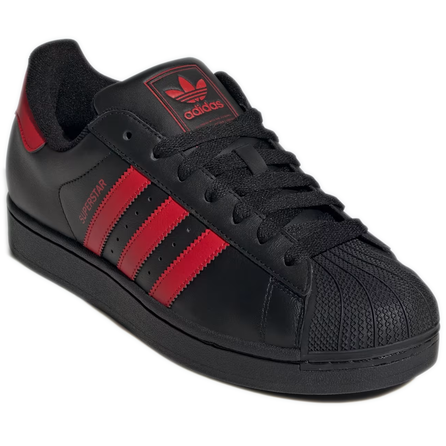 Men's Adidas Superstar II Shoes - Core Black / Better Scarlet / Core Black