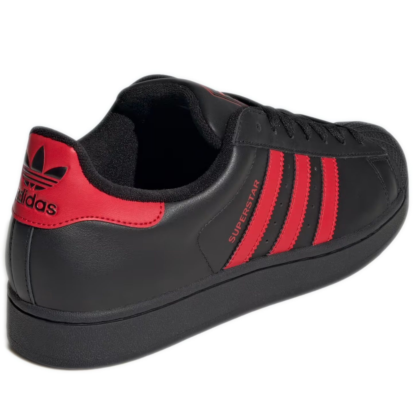 Men's Adidas Superstar II Shoes - Core Black / Better Scarlet / Core Black