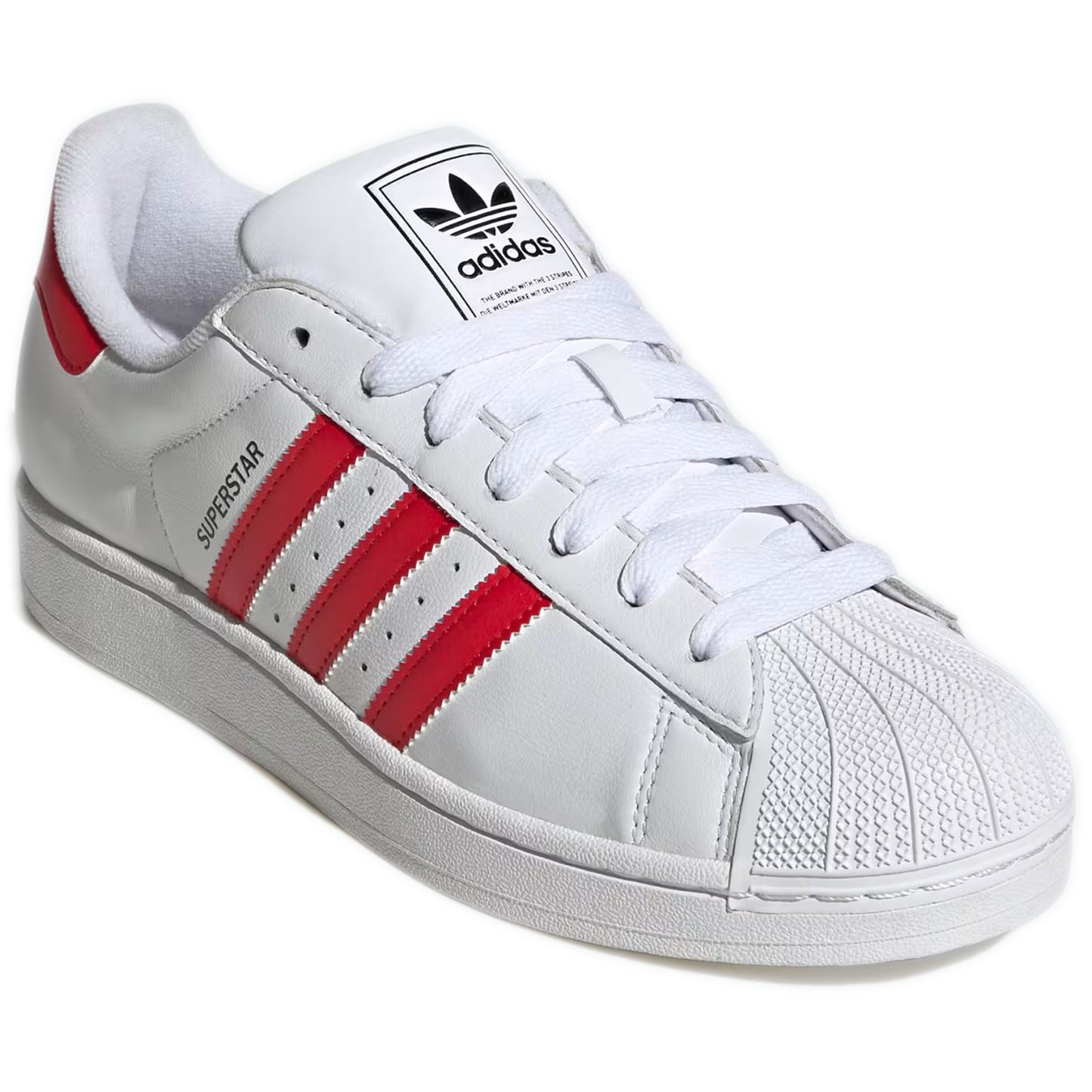 Men's Adidas Superstar II Shoes -Cloud White / Better Scarlet / Core Black