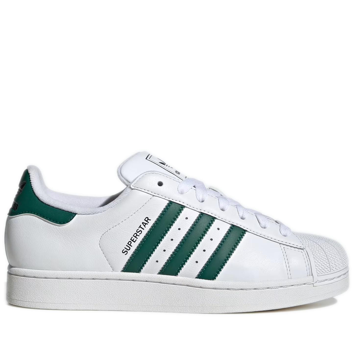 Men's Adidas Superstar II Shoes - Cloud White / Collegiate Green / Core Black