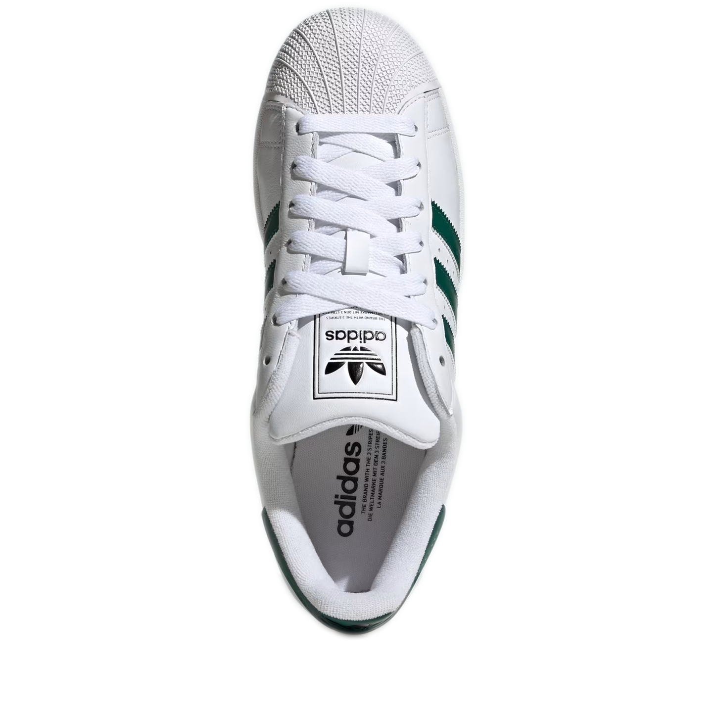 Men's Adidas Superstar II Shoes - Cloud White / Collegiate Green / Core Black