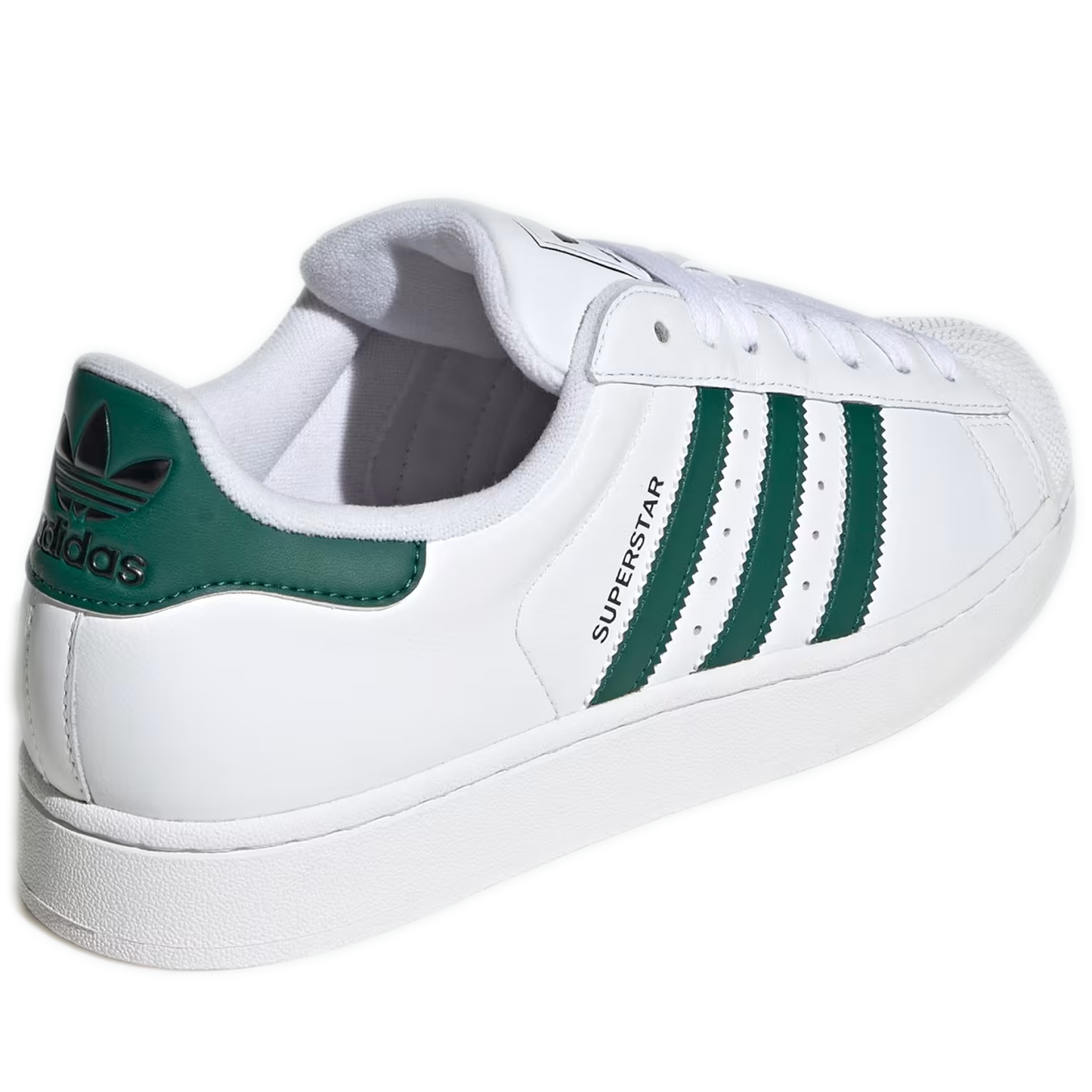 Men's Adidas Superstar II Shoes - Cloud White / Collegiate Green / Core Black