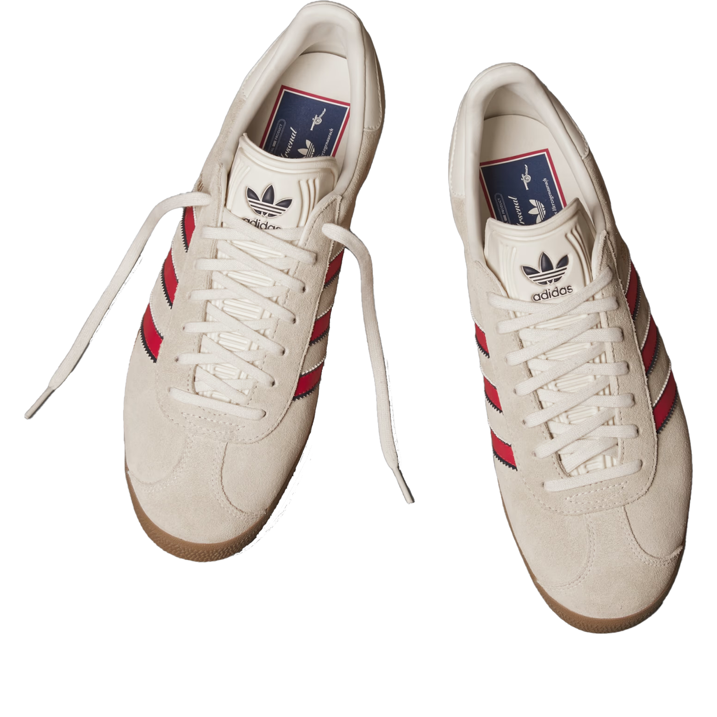 Men's Adidas Gazelle Arsenal Terrace Icons Shoes -  Off White / Better Scarlet / Night Sky