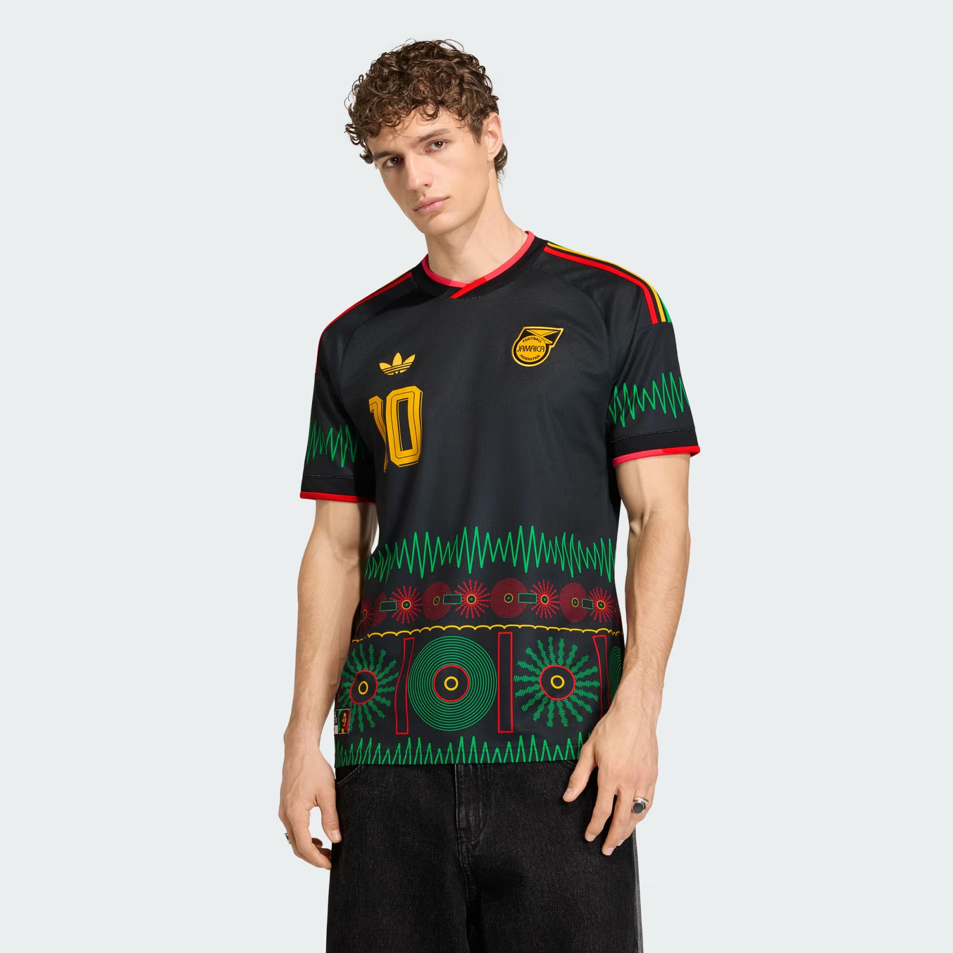 Men's Adidas Jamaica x Bob Marley Away Jersey - Black/Multicolor