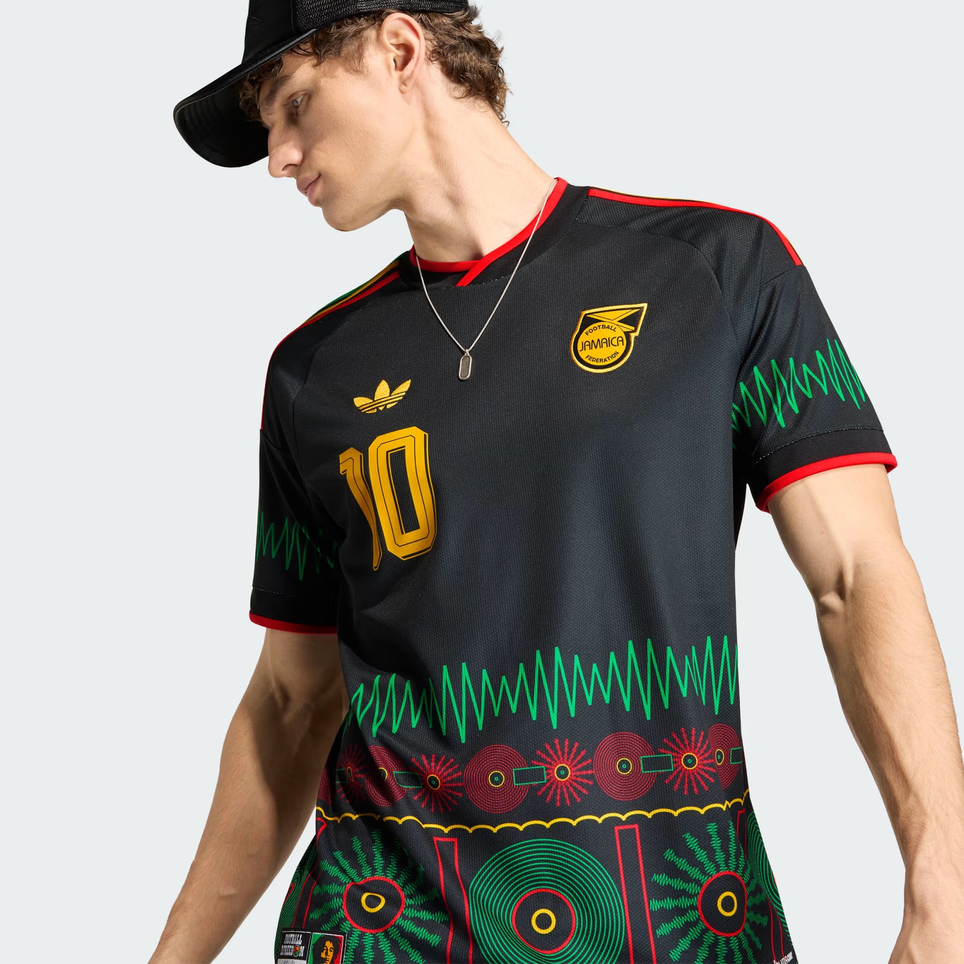 Men's Adidas Jamaica x Bob Marley Away Jersey - Black/Multicolor