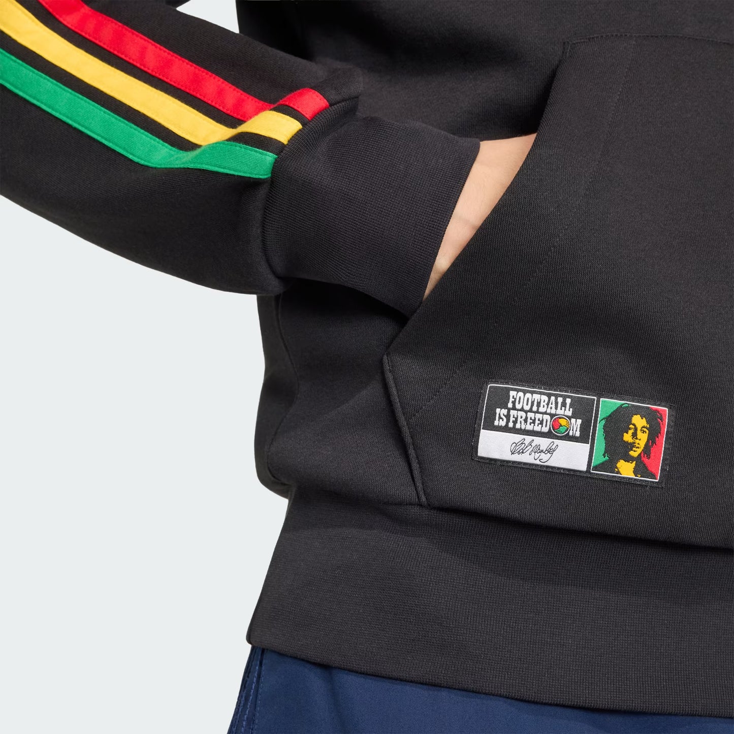 Men's Adidas Jamaica x Bob Marley DNA Fleece Hoodie - Black