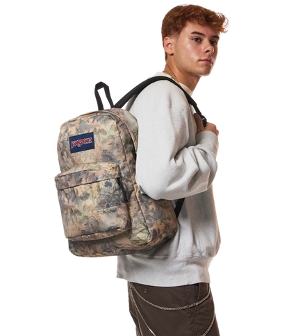 JanSport SuperBreak Plus Backpack -  Bogcore Camo Brown