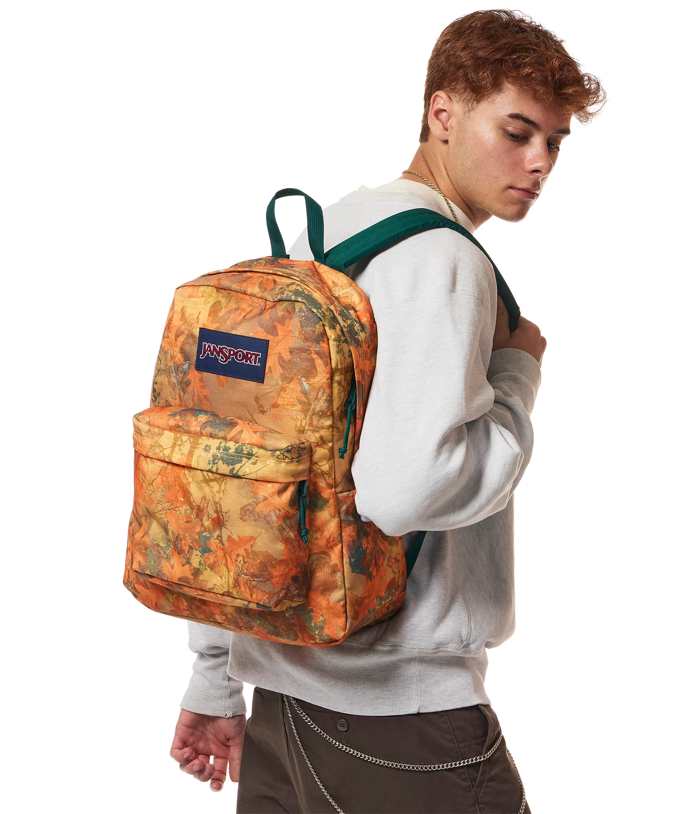 JanSport SuperBreak Plus Backpack -  Bogcore Camo Orange
