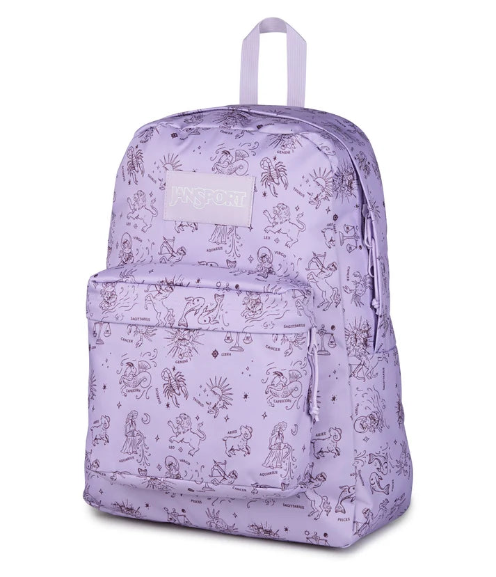 JanSport SuperBreak Plus Backpack - Horoscope Horizons / Pastel Lilac
