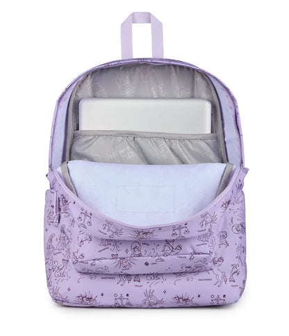 JanSport SuperBreak Plus Backpack - Horoscope Horizons / Pastel Lilac