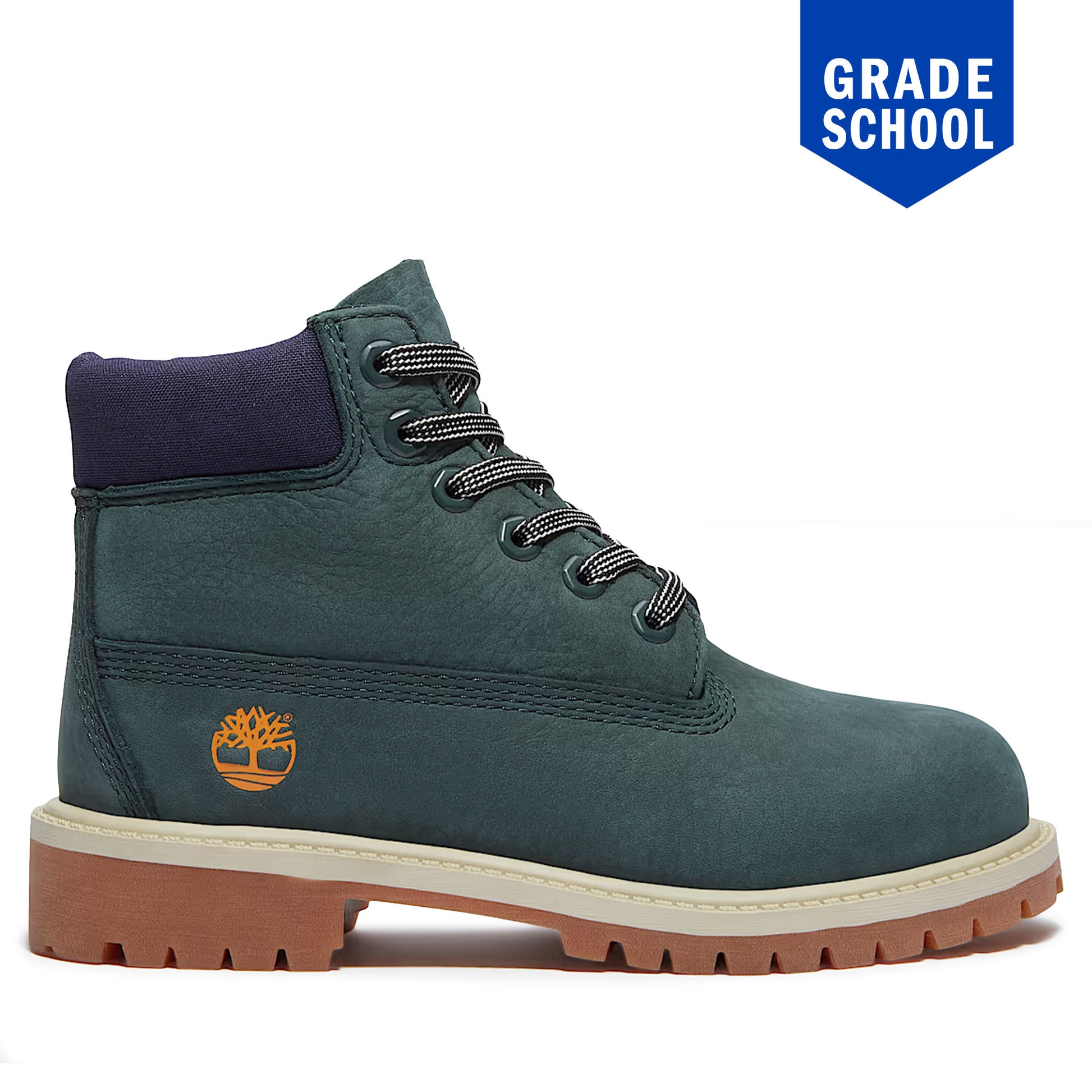 Grade School Timberland Premium 6-Inch Waterproof Boots - Dark Green Nubuck Dark Green Nubuck