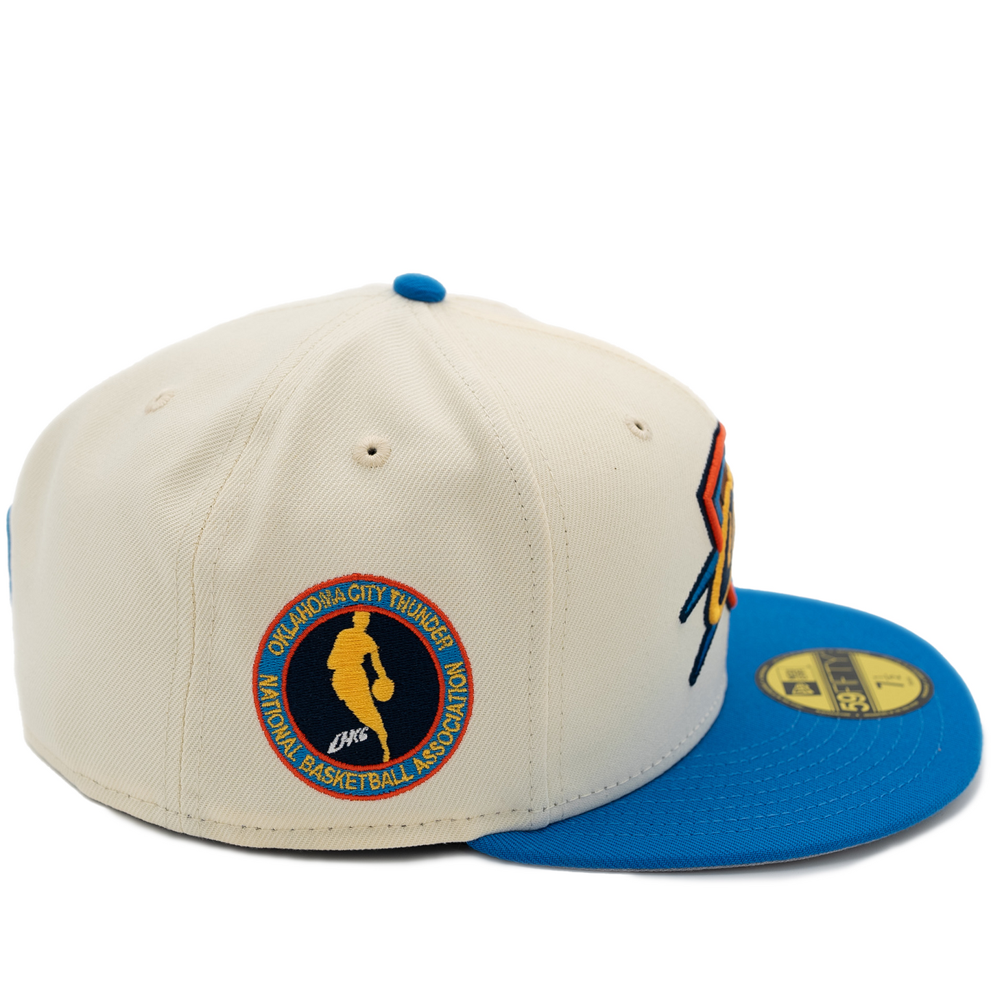 New Era Oklahoma City Thunder 59Fifty Fitted Hat - Chrome/ Blue