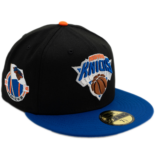 New Era New York Knicks 59Fifty Fitted Hat - Black/ Blue