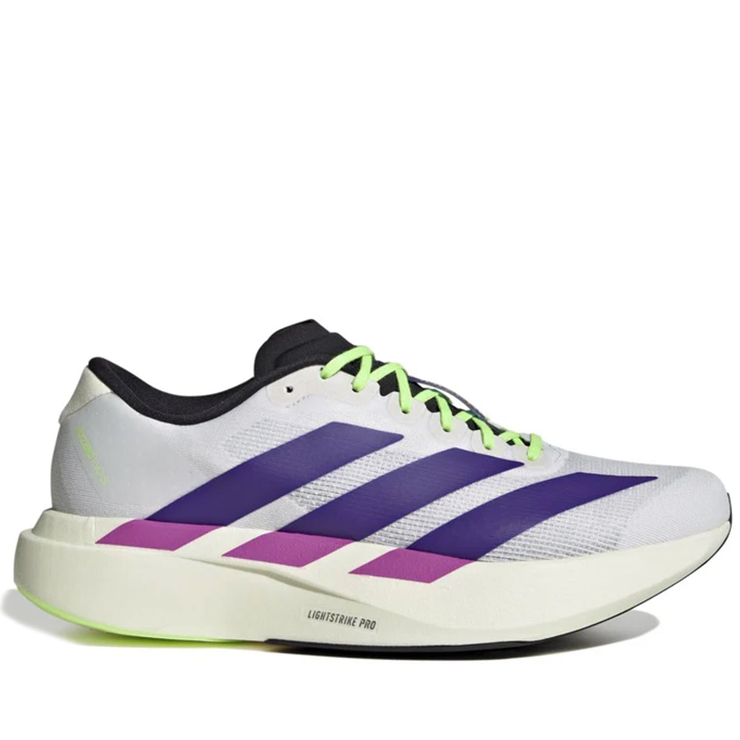 Men's Adidas Adizero EVO SL Shoes Cloud White Collegiate Purple Lime Burst