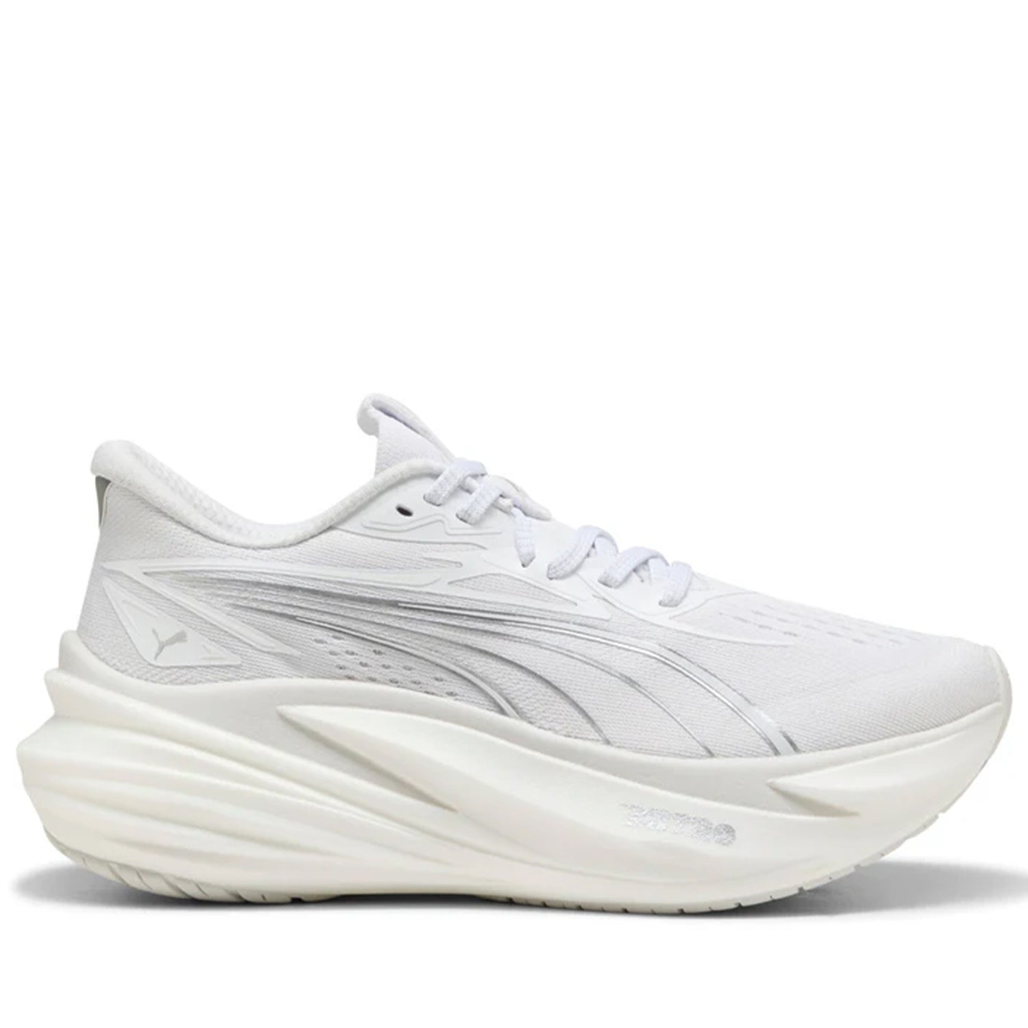 White athletic shoe on a white background