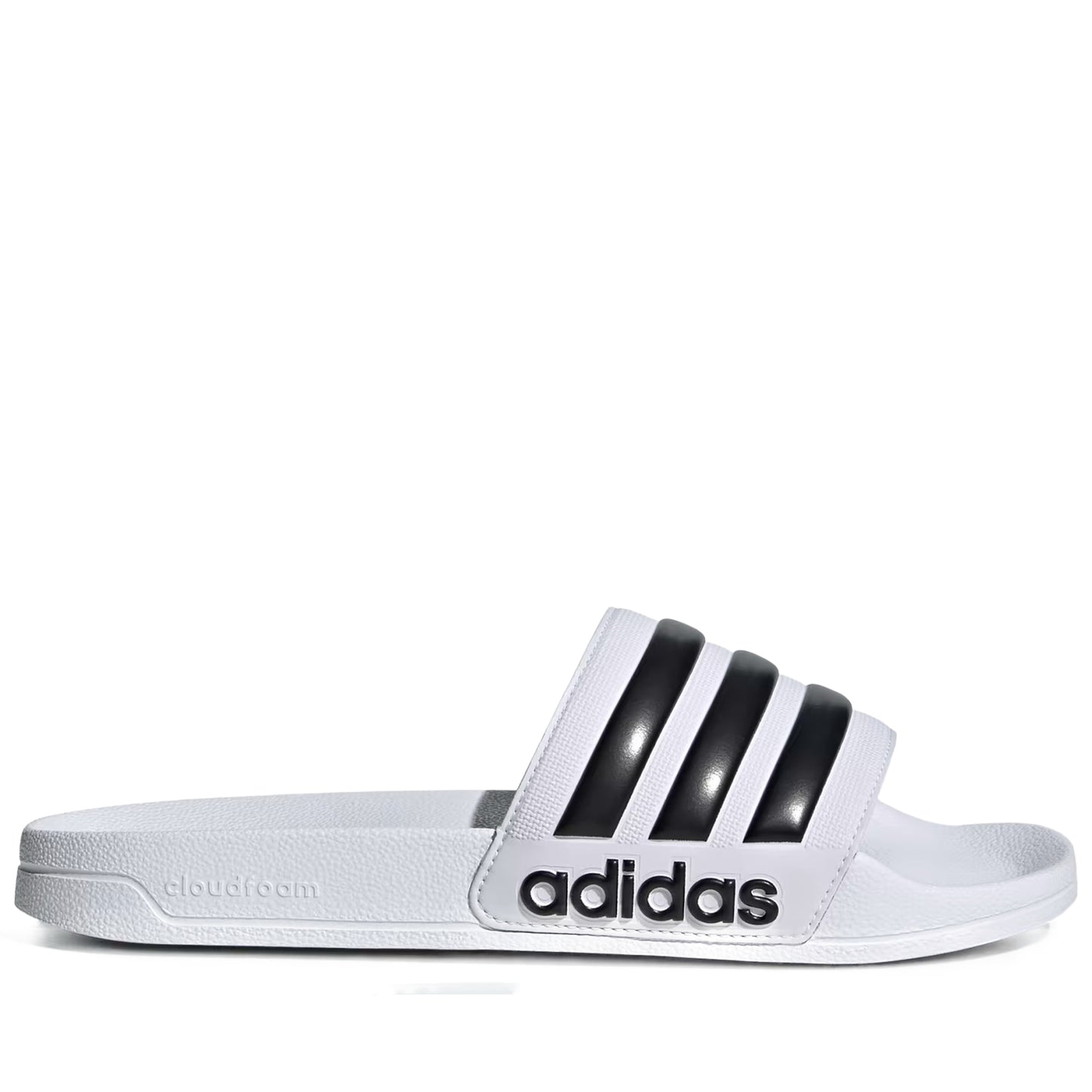 Men's Adidas Adilette Shower Slides - White/Black
