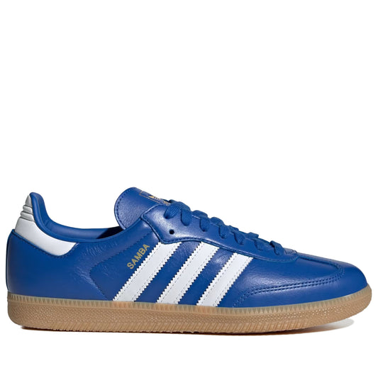 mens-adidas-samba-og-blue-white A pair of Samba OG shoes with classic football trainer-inspired details, SKU: JR0882