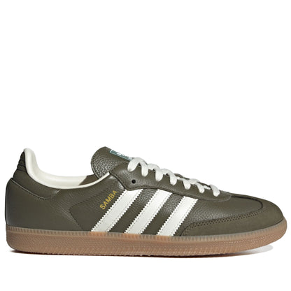 Men's Adidas Samba OG Medium Dark Khaki Off White Gum