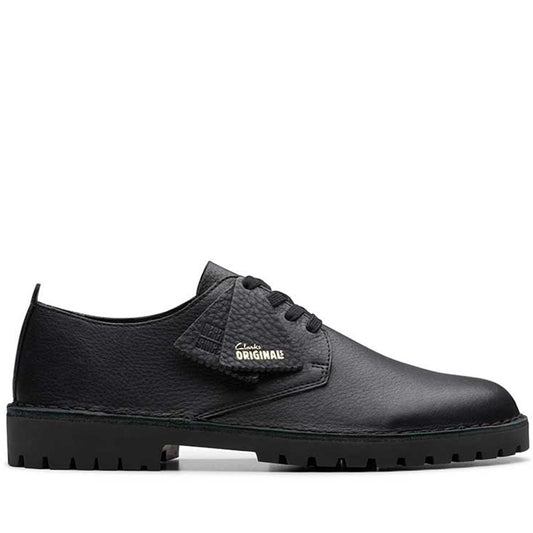 Men's Clarks Desert Rock Lo Derbys Leather - Black