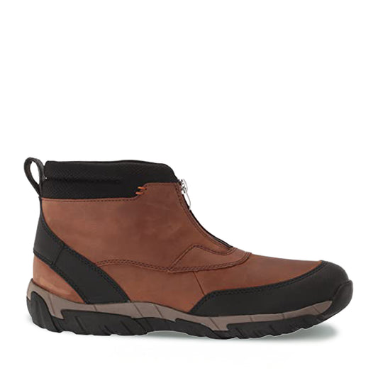 Men's Clarks Grove Zip II Boots - Dark Tan Leather