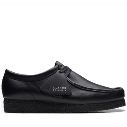 Men's Clarks Wallabee Low - Black Leather