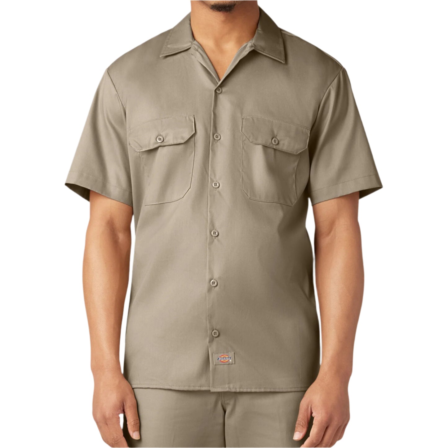 Men's Dickies FLEX Relaxed Fit Short Sleeve Work Shirt - Desert Sand