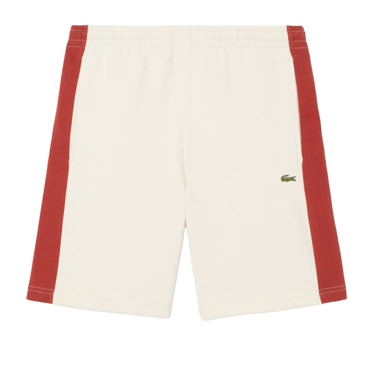 Men's Lacoste Cotton Fleece Colour Block Shorts - Brown