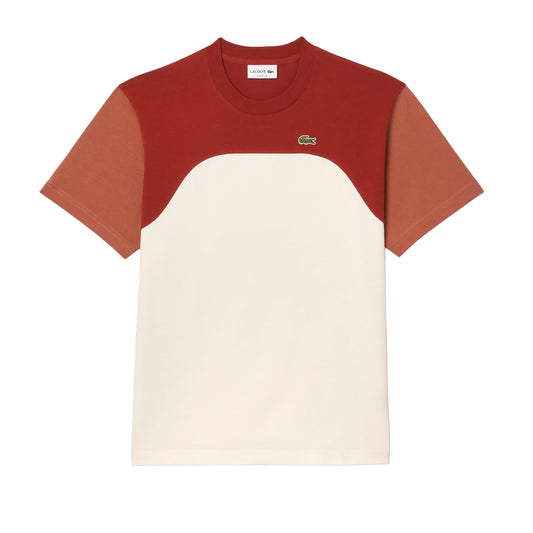 Men's Lacoste Cotton Jersey Colorblock T-Shirt - Brown