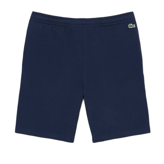 Men's Lacoste Logo Trim Cotton Fleece Shorts - Navy Blue
